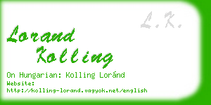 lorand kolling business card